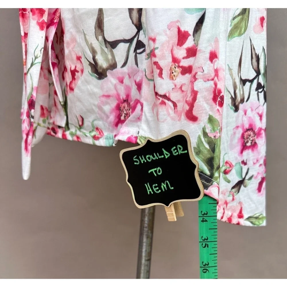 Show Me your MUMU Brie Pink Floral Short Robe  Garden of Blooms One Size Cottage